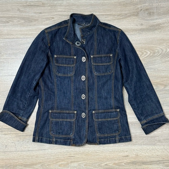 Chico's Women's Blue Denim Jacket Size 0 US Small - Picture 11 of 13